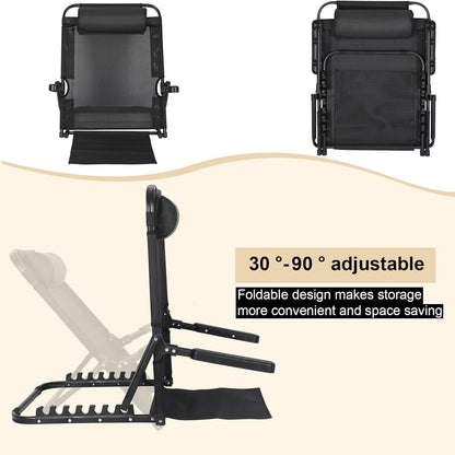 GlikCeil Adjustable Lifting Bed Backrest With Armrest Large Folding Bed Rest
