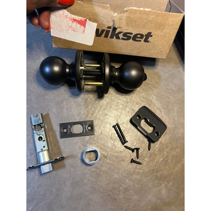 Kwikset Polo Interior Privacy Door Knob With Lock, Door Handle ForBathroom-Brown