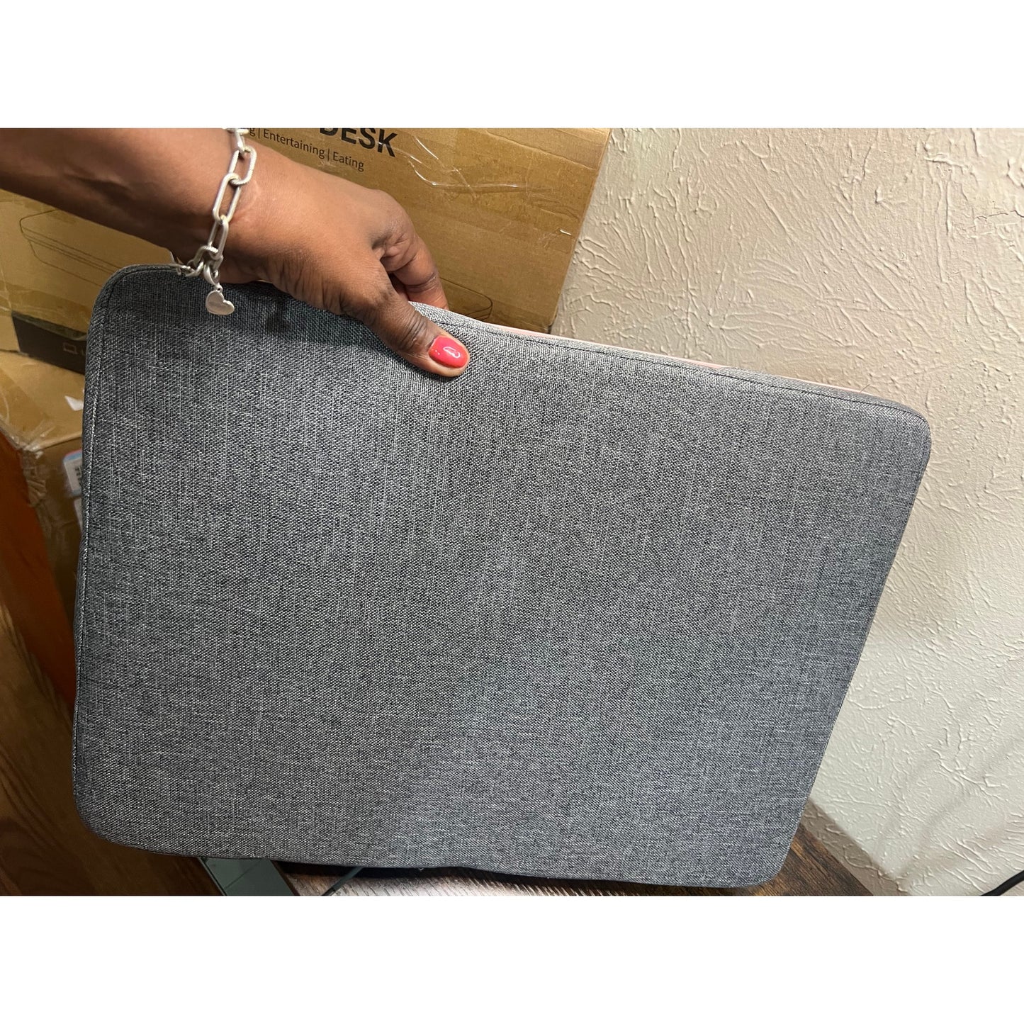 ZEAPTAC Lap Desk With Pillow Cushion, Portable Bed Desk, Fits Up To 15.6"-Pink