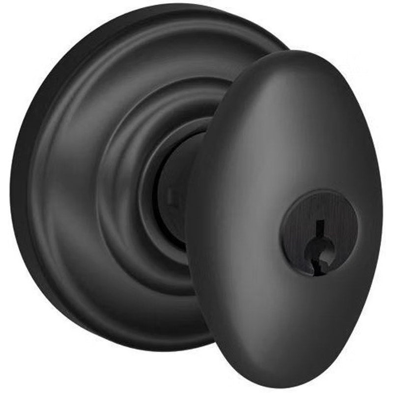 SCHLAGE F51A SIE 622 AND Siena Knob with Andover Trim Keyed Entry LocMatte Black