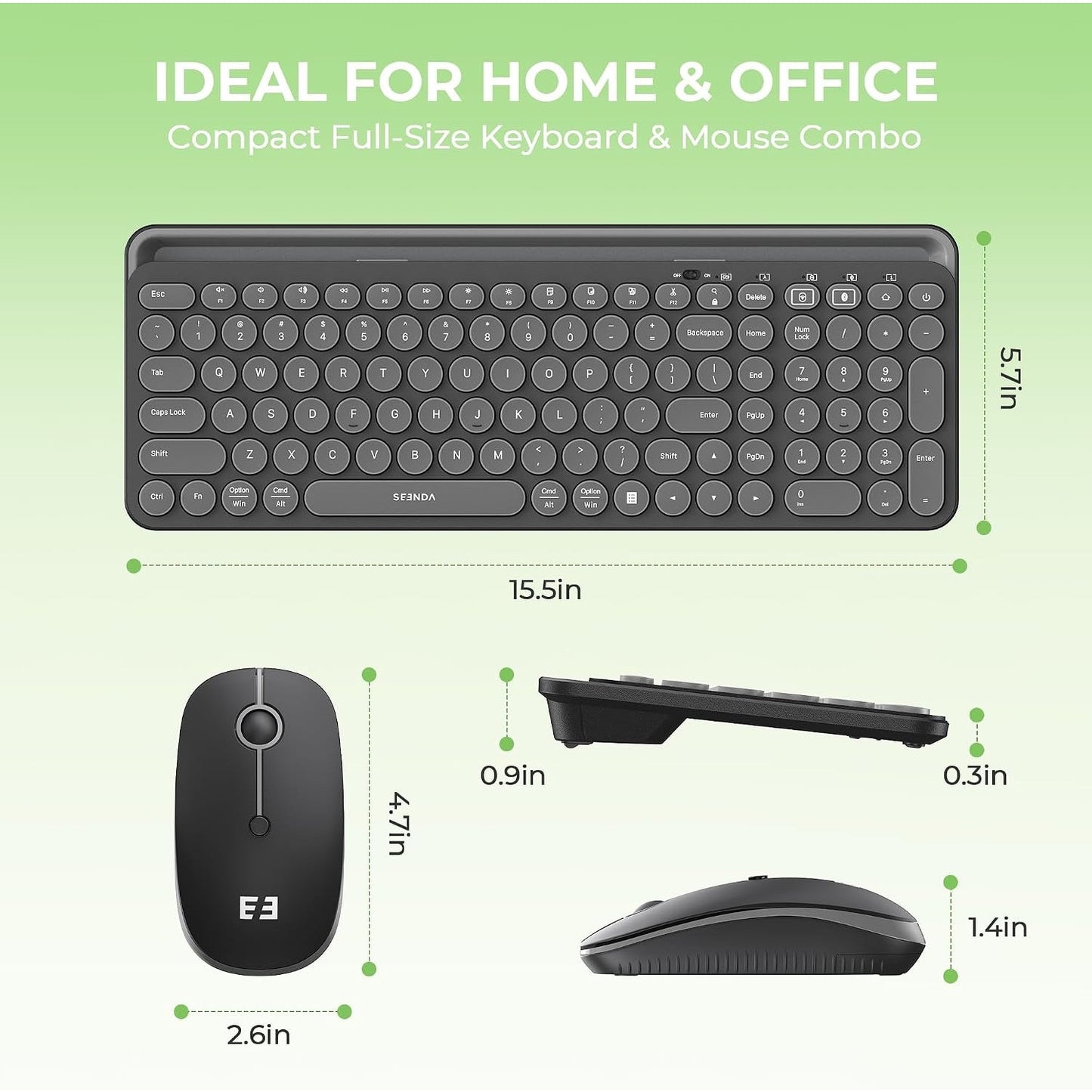 Seenda Bluetooth Keyboard And Mouse For IPad, CTU-301 Wireless Multi-Black