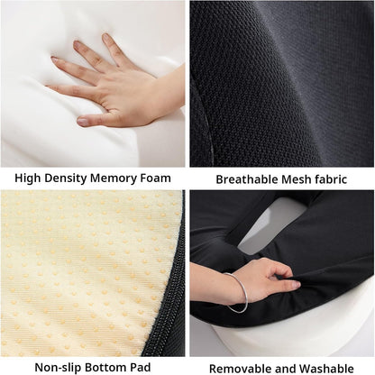HOMBYS Memory Foam Truck Seat Cushion,Truck Seat Cushions for Truck DriversBlack