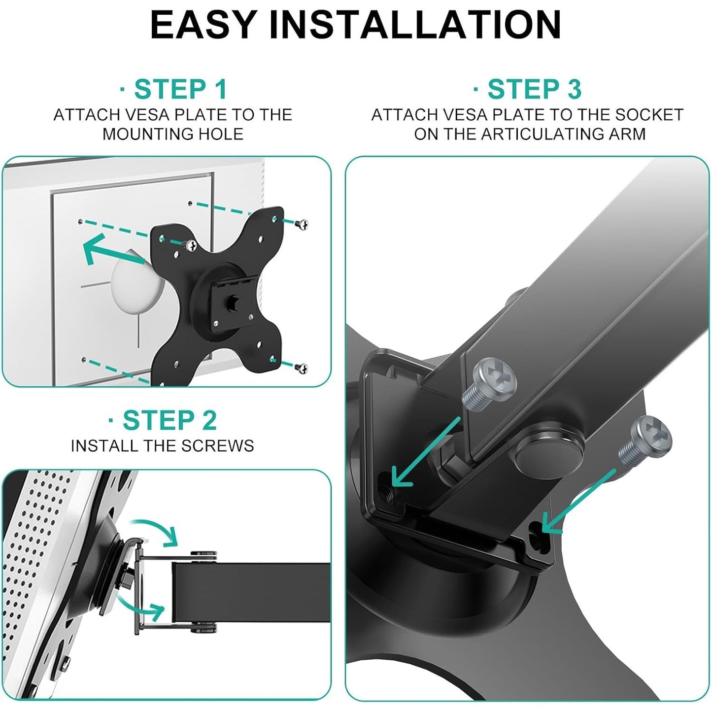 WALI Mount For Show 21, Show 15, Adjustable Wall Mounting Bracket With Heavy Duty 15” Extension Arm, Rotate Tilt Swivel For Show 21, Show 15, Holds Up To 33lbs, Black