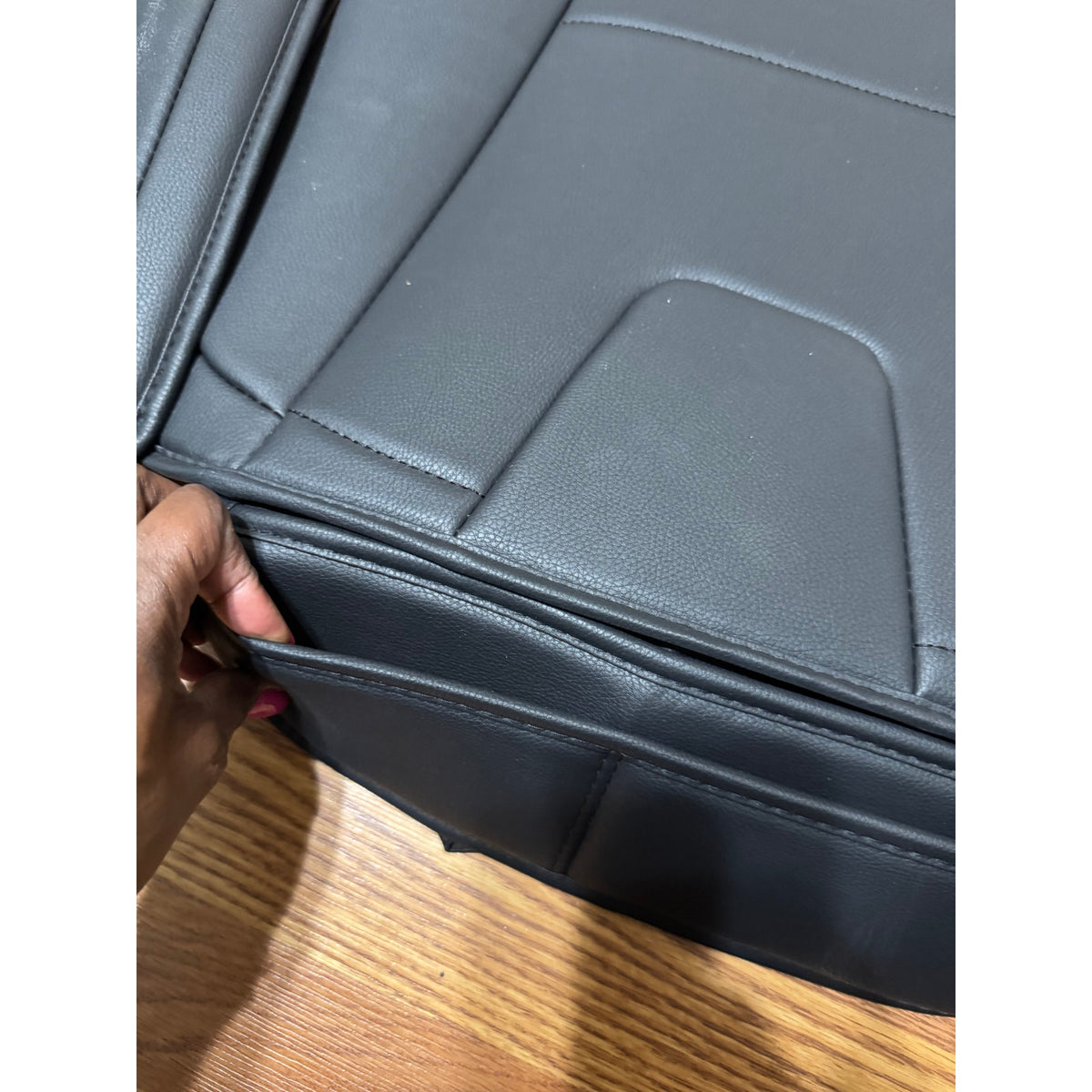 Motor Trend Faux Leather Car Seat Covers, 2 Piece Set – Premium Car Seat Cushions For Front Seats, Padded Car Seat Protectors With Storage Pocket, Seat Covers For Cars Trucks SUV (Black)