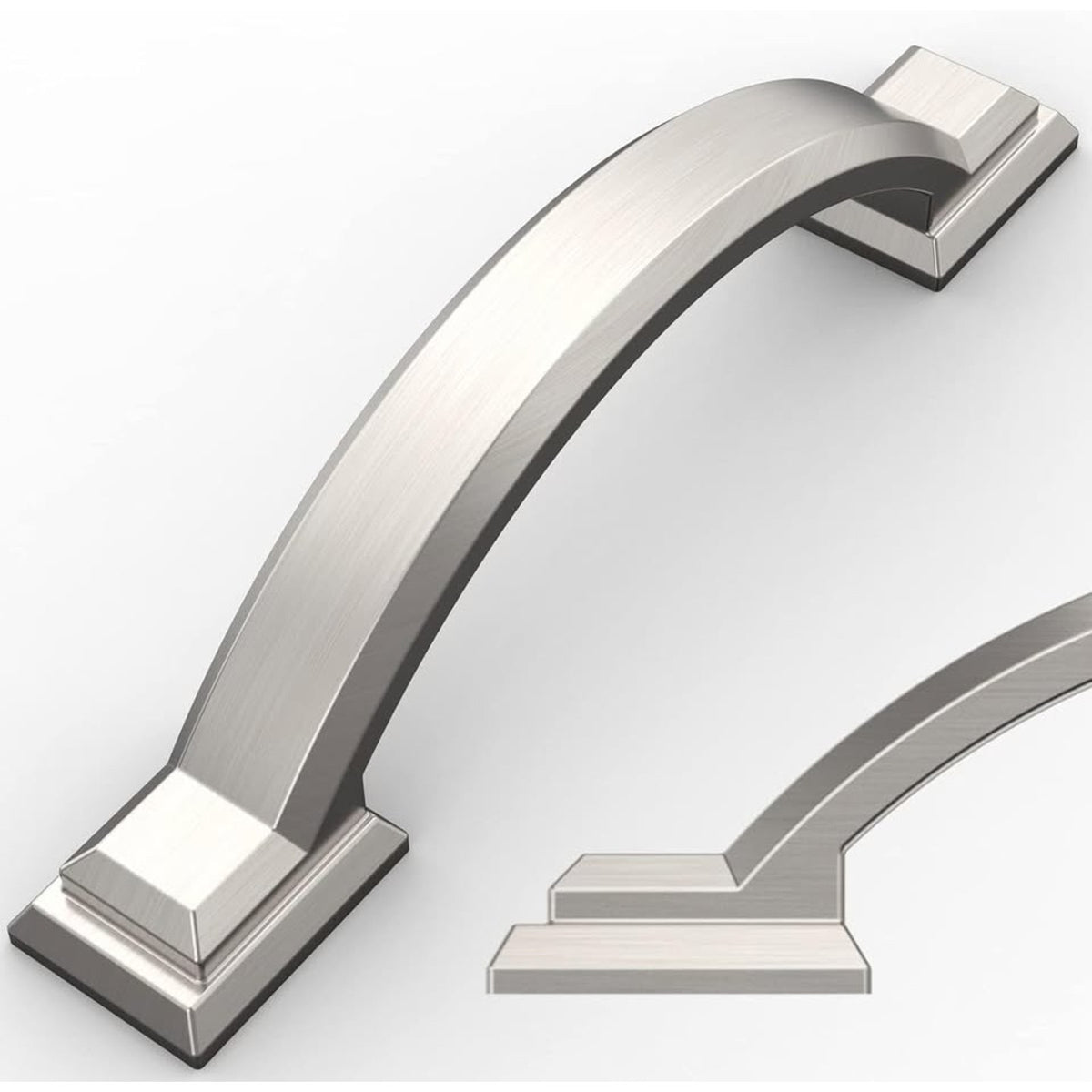 Amerdeco 10 Pack Brushed Satin Nickel Cabinet Pulls 3 Inch(76mm) Hole Centers