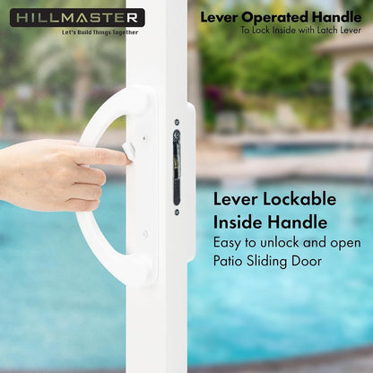 HILLMASTER Sliding Glass Door Handle With Mortise Lock And Key Cylinder,Patio
