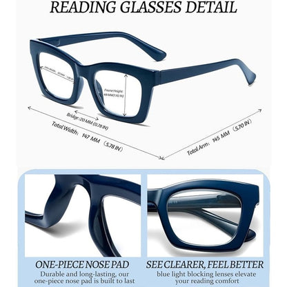 Hubeye Progressive Reading Glasses For Women 2 pair(Black+Hawksbill Turtle,1.75)