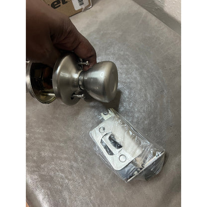 Kwikset Tylo Interior Passage Door Knob, Handle For Closet And Hallway Doors, Non-Locking Doorknob In Satin Nickel, With Microban Protection, 1 Count (Pack Of 1).