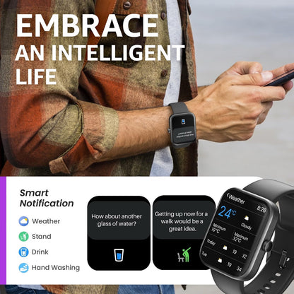 TOZO Smart Watch For Men Women For IPhone&Android, 1.83" Fitness Tracker-Black