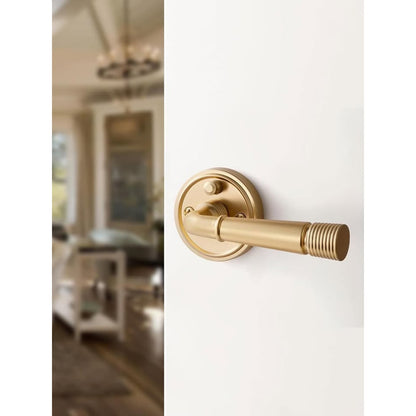 1 Pack Gold Door Lever Privacy Door Levers Satin Brass Door Lever Interior Brush