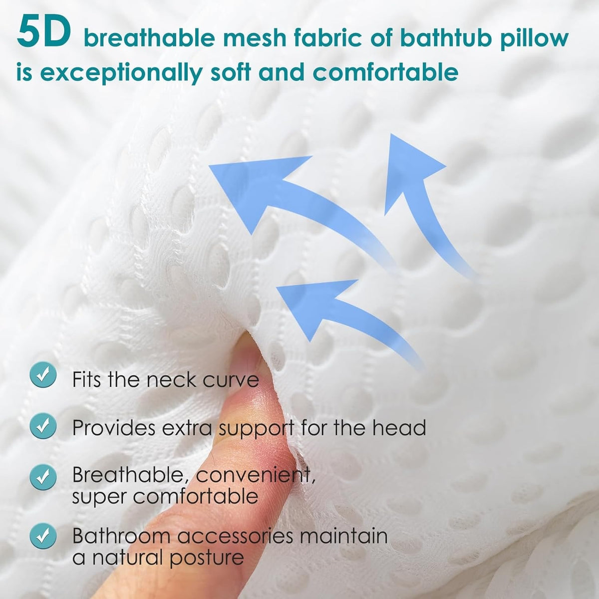 SQLHM Bath Pillows For Tub,Luxury Bath Pillow For Neck And Back Support