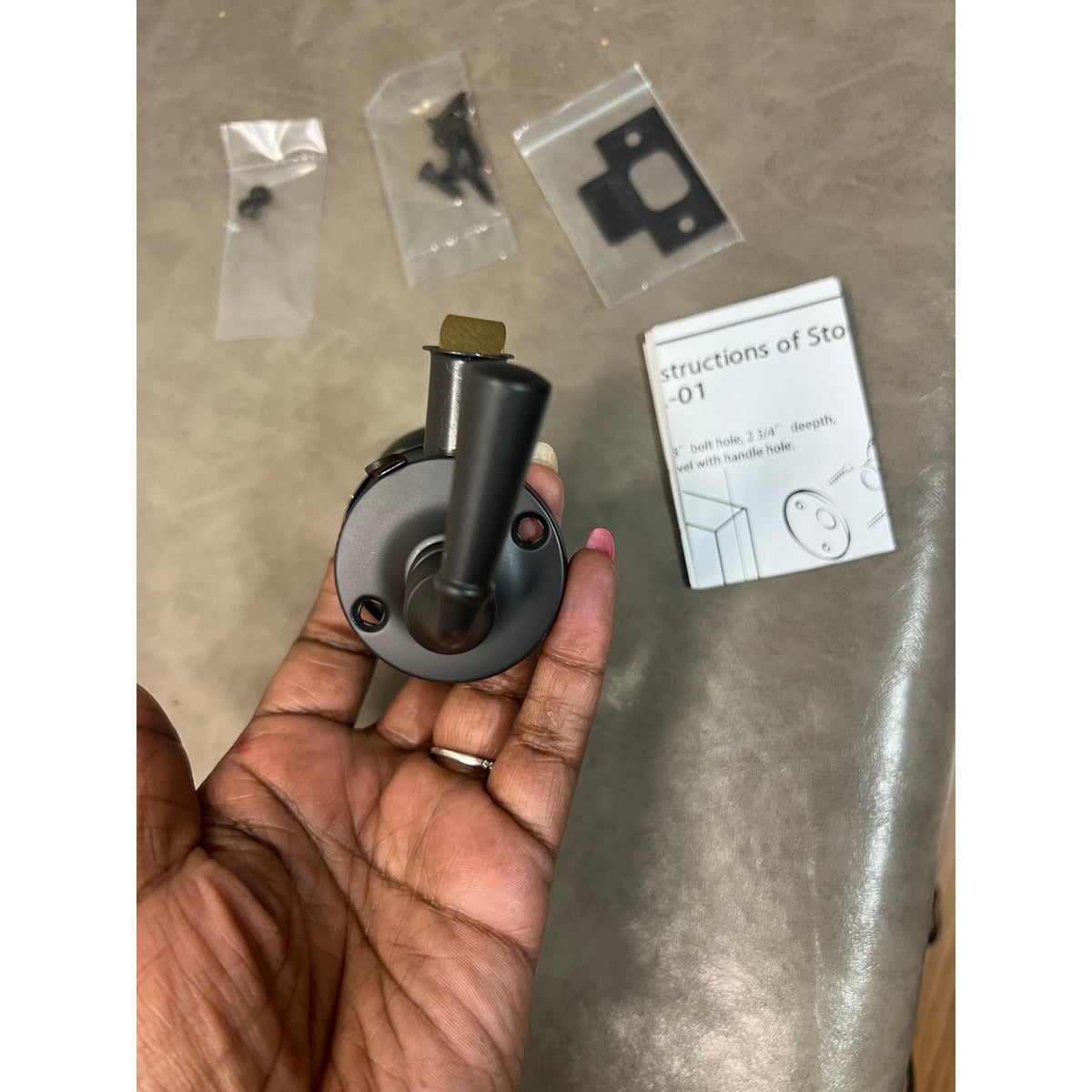 QCAA Solid Brass Storm Door Latch, Oil Rubbed Bronze US10B-1 Pack Black