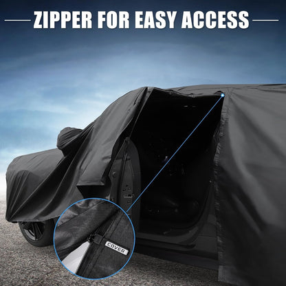 X AUTOHAUX Car Cover For MINI COOPER 2DR 2002-2021 210D-PU Outdoor FullCar-Black