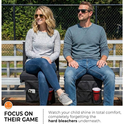 SPORT BEATS Stadium Seats With Back Support Bleacher Chairs-Black 2pcs Standard