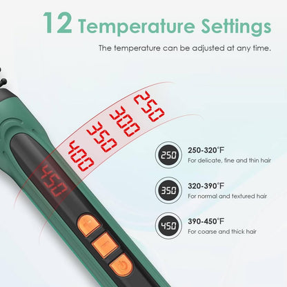 BANGMENG Mini Thermal Round Brush, 0.35 Inch Barrel Volume Heat Styling Brush For Men And Women Short Thin Curly Straight Hair, Heated Curling Iron,12 Temperature Setting (0.95 Inch With Bristles)
