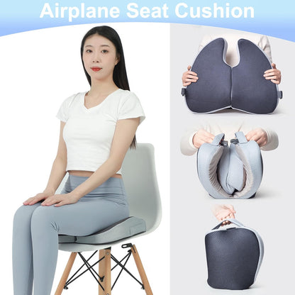 Travel Seat Cushion For Airplane, Small Foldable Hemorrhoid Pillow