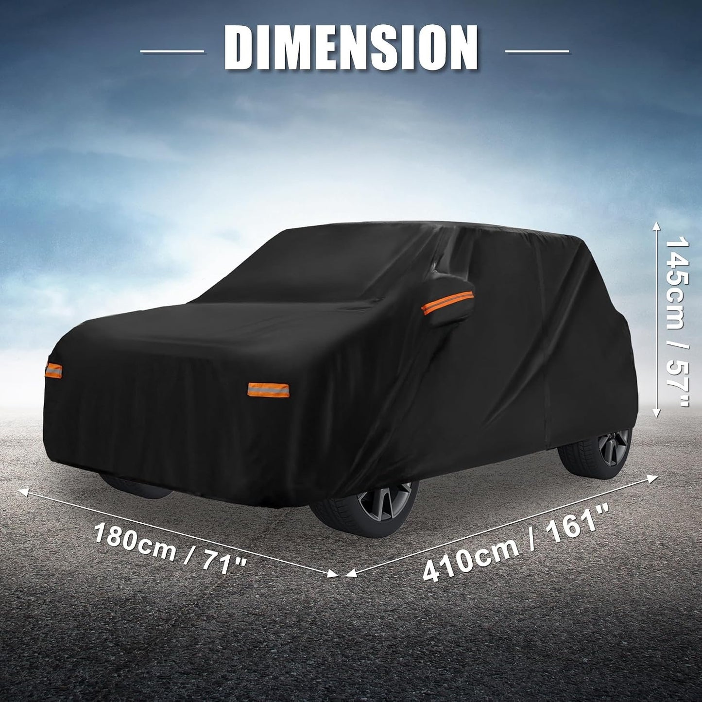 X AUTOHAUX Car Cover For MINI COOPER 2DR 2002-2021 210D-PU Outdoor FullCar-Black