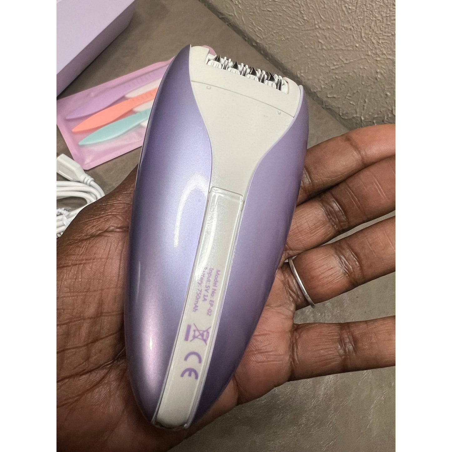 Silent Epilator for Women, 2-Speed Facial & Body Hair Remover, Smooth (Purple)