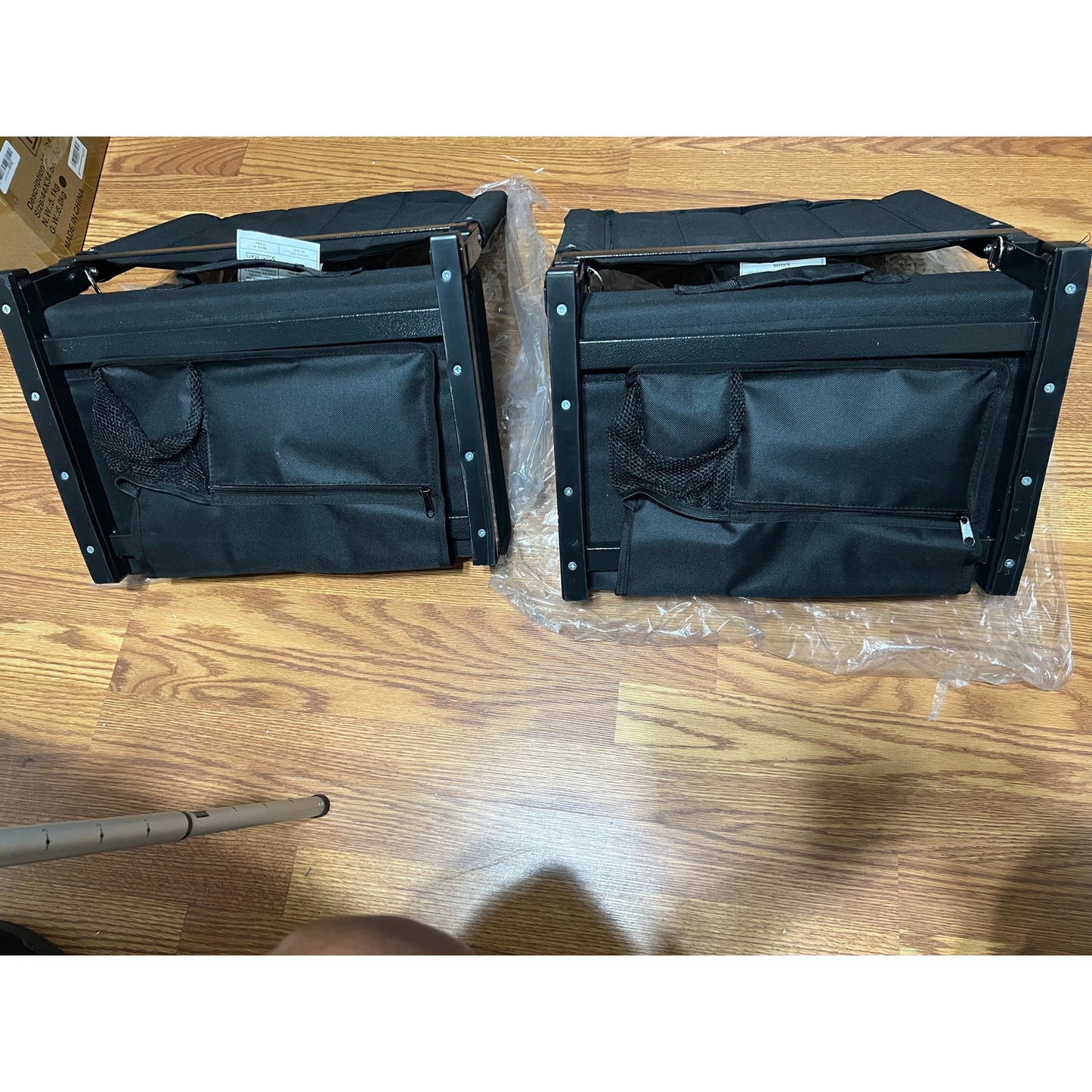 SPORT BEATS Stadium Seats With Back Support Bleacher Chairs-Black 2pcs Standard