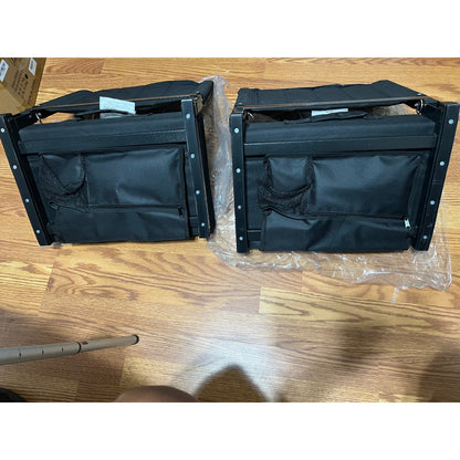 SPORT BEATS Stadium Seats With Back Support Bleacher Chairs-Black 2pcs Standard