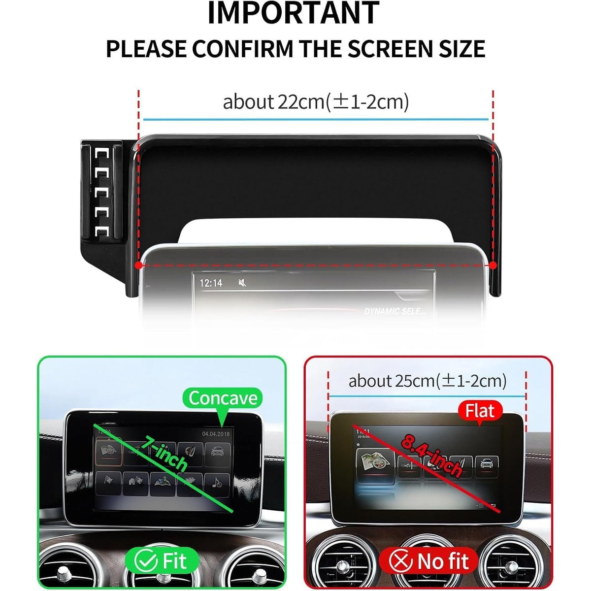 Car Phone Holder For Mercedes-Benz GLC 2016-2019, C-Class 15-18, 7" Screen