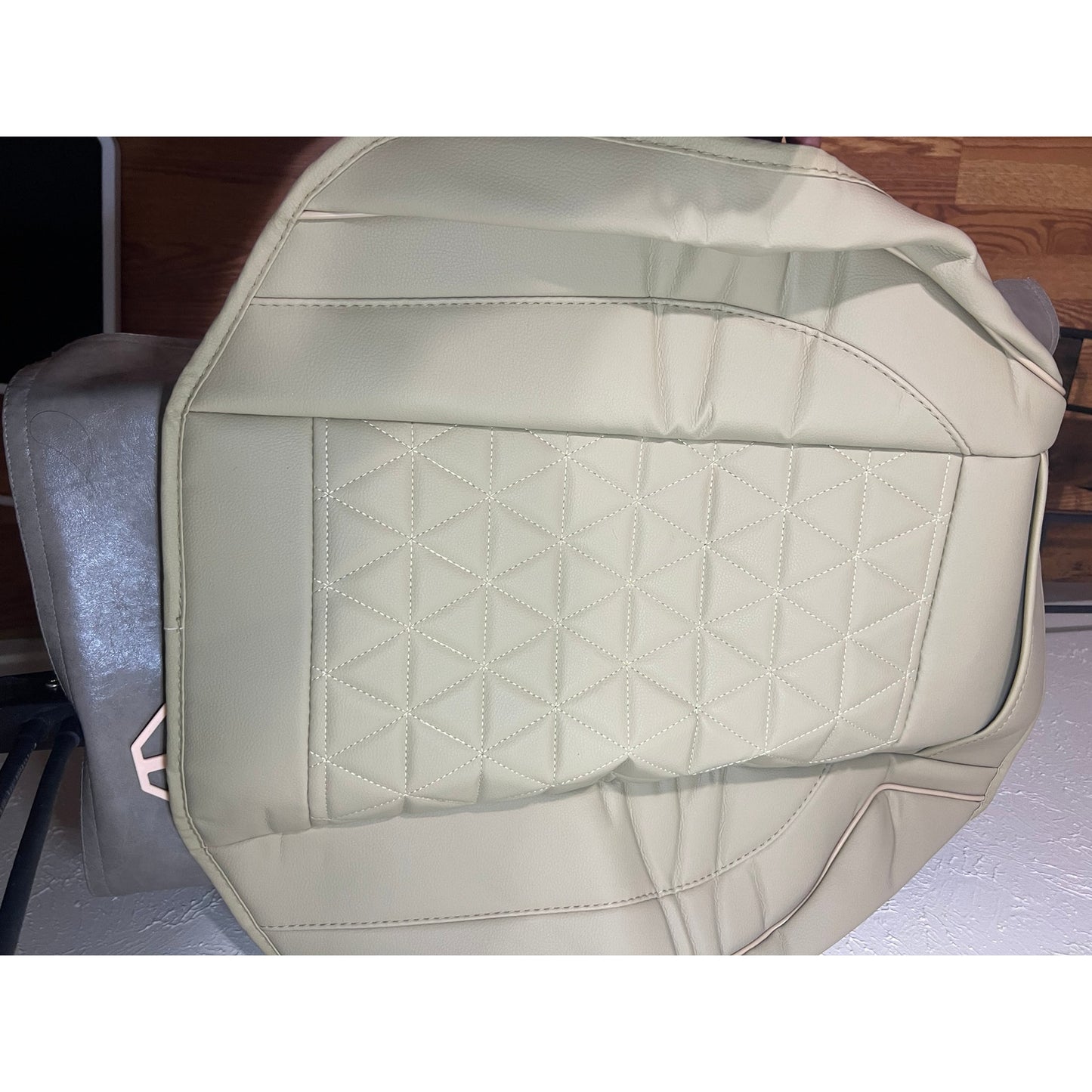 Black Panther Luxury Polyvinyl Car Seat Cover Front Bottom Seat-1 Piece,Beige