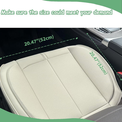 2 Pack Leather Front Car Seat Cover Bottom Only, Anti-Slip Padded Seat Cushion, Full Wrap Seat Protector With Storage Function Universal Fit For Most Cars, SUV, Pick-Up Trucks (-2 pc Light Beige)