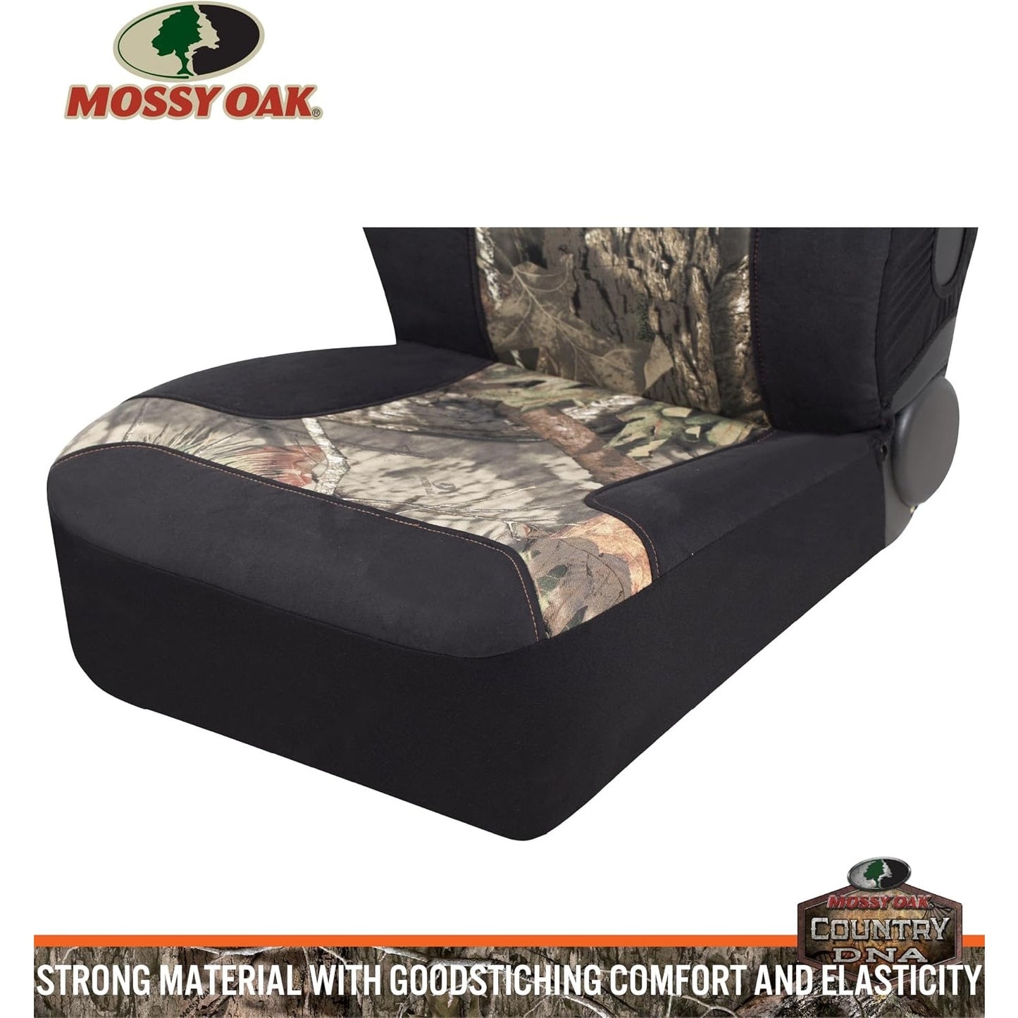 Mossy Oak High Back Camo Seat Covers, Airbag Compatible, Large Size To Fit Truck Seats - Made With Cotton & Suede Fabric - Official Licensed Product.