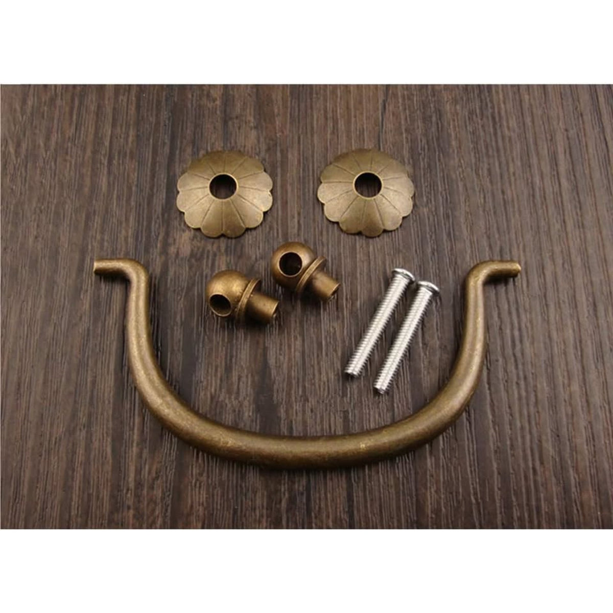 Txinmin 10 Pack Traditional Bail Cabinet Hardware Handle Pull Antique Brass