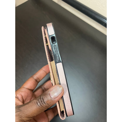 Folosu Compatible with iPhone 13 Case Wallet with Card Holder, 360°Rot Rose Gold