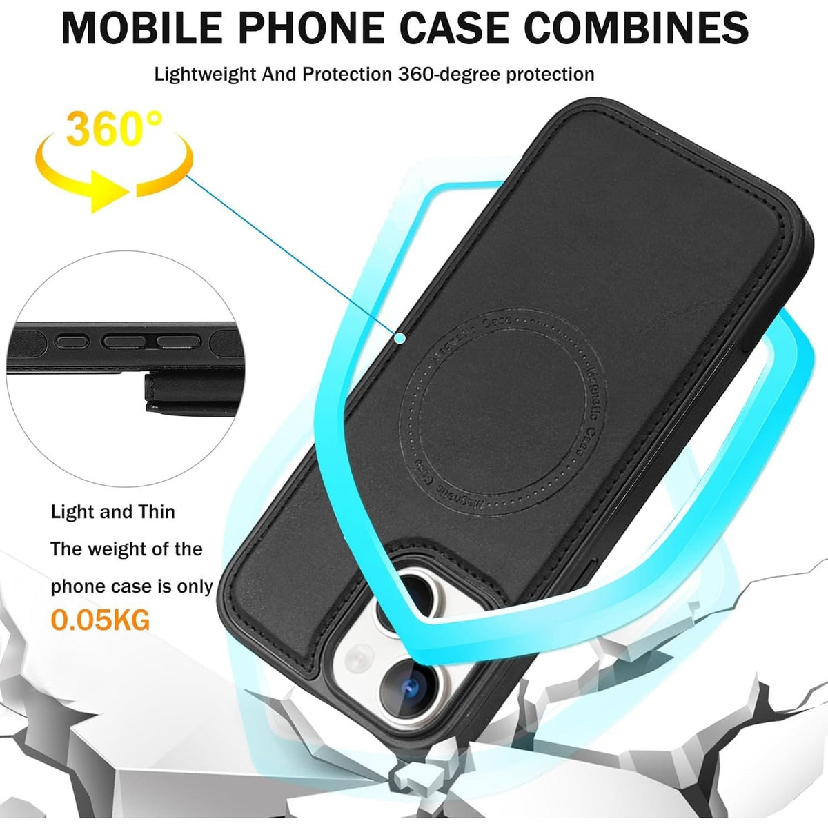 Godzoen For IPhone 14 Wallet Case, 2-In-1 Detachable Phone Case, Card HolderRFID