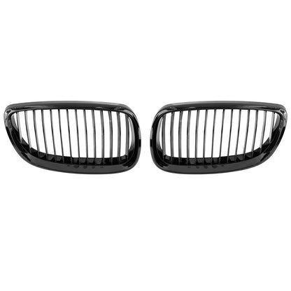 X AUTOHAUX Pair Front Kidney Grille Gloss Black For BMW E92 2007-2010 2 Door
