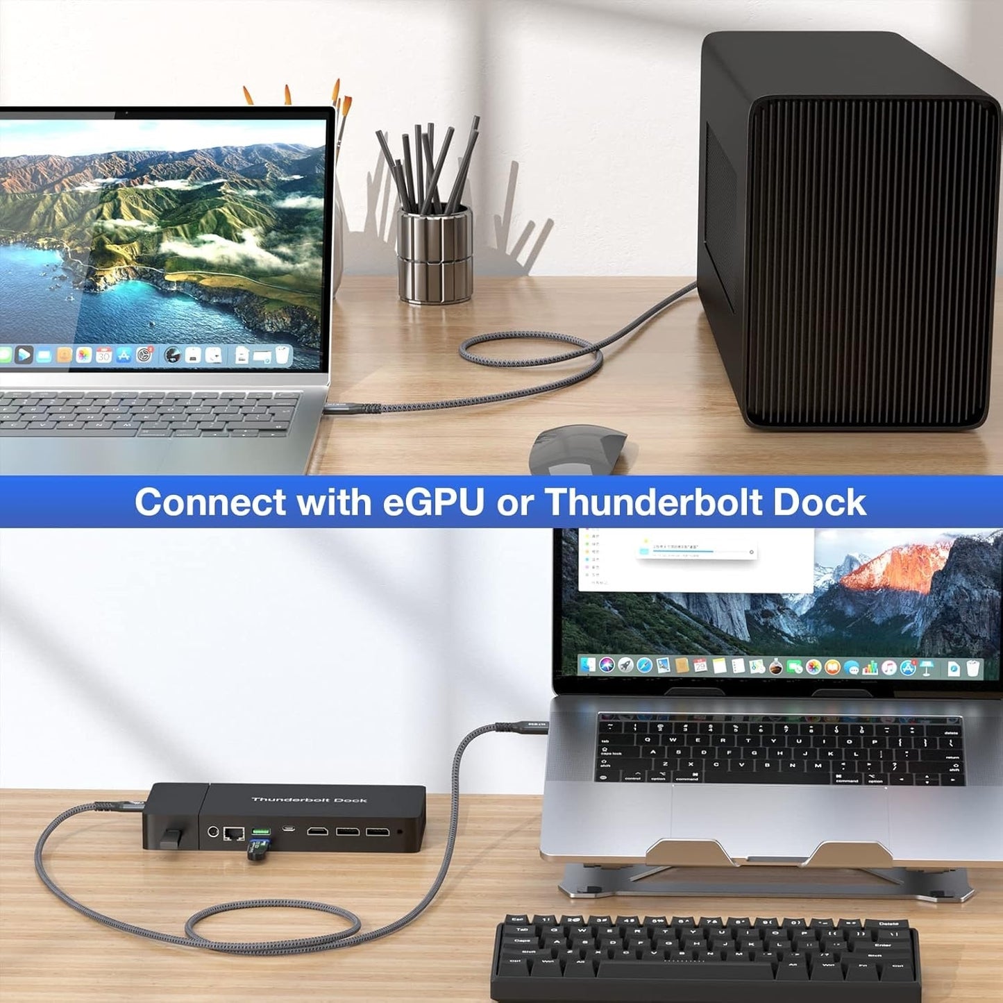 USB 4 Cable For Thunderbolt 4, 240W USB C To USB C Fast Charging, 8K/6K@60Hz Vid