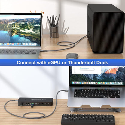 USB 4 Cable For Thunderbolt 4, 240W USB C To USB C Fast Charging, 8K/6K@60Hz Vid
