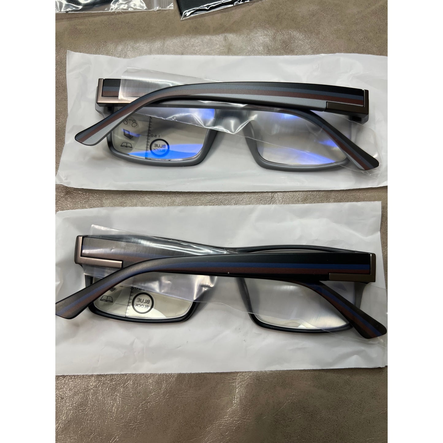 2 Pack Excellent Unbreakable Progressive Multifocus Reading Glasses For Men, TR90 Thick Frame Blue Light Blocking Glasses Anti UV/Eye Strain Computer Readers No-Line Multifocal Eyeglasses, 1.5x