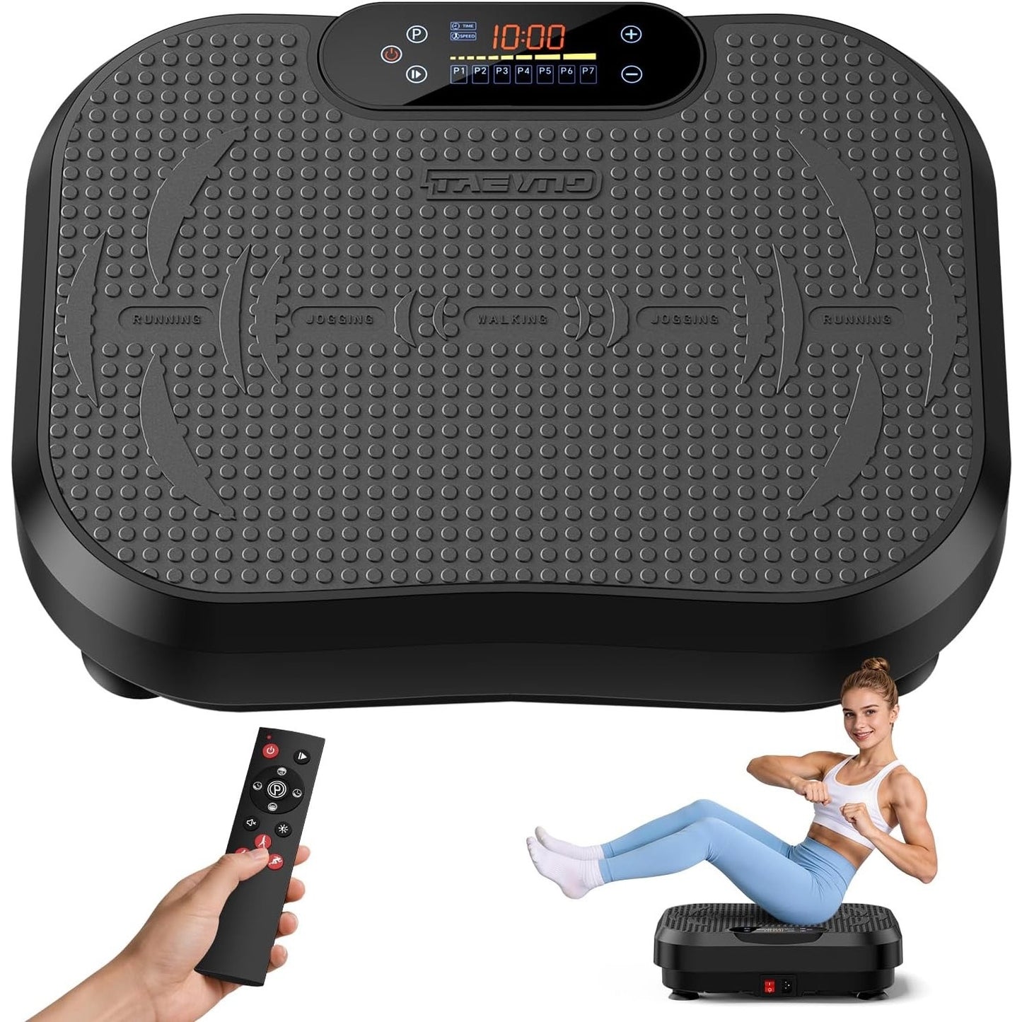 Taevno Vibration Plate Exercise Machine, 450Lbs Capacity 199 Speeds, Black