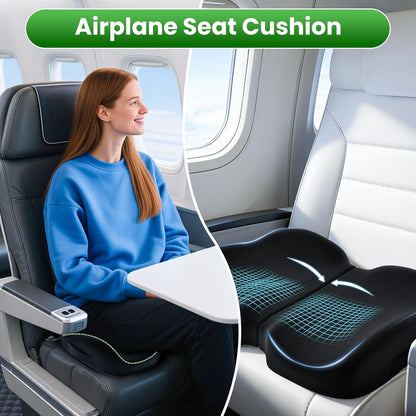 A-Pce Foldable Travel Seat Cushion-With Built-In Handles?Memory Foam Cushions For Relief Of Lower Back, Sciatic, Butt And Tailbone Pain-For Home & Office Use, Perfect For Travel Or Driving-Black