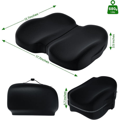 A-Pce Foldable Travel Seat Cushion-With Built-In Handles?Memory Foam Cushions For Relief Of Lower Back, Sciatic, Butt And Tailbone Pain-For Home & Office Use, Perfect For Travel Or Driving-Black