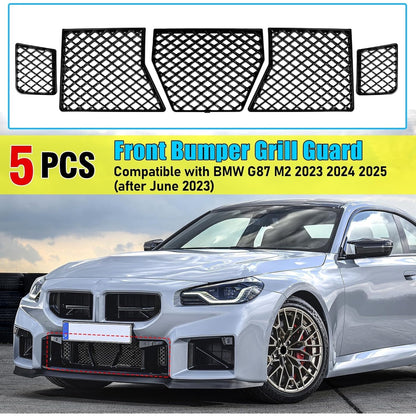 Jaronx Compatible With BMW M2 Front Bumper Lower Grille Mesh Guard(Glossy Black)