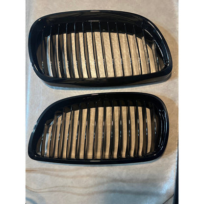 X AUTOHAUX Pair Front Kidney Grille Gloss Black For BMW E92 2007-2010 2 Door