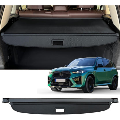 AUXKO Retractable Cargo Cover For BMW X5 2025-2019, Trunk Cargo Cover Luggage Security Shade Cover For 2025 2024 BMW X5 Accessories Shielding Shade Anti-Peeping Luggage Privacy Screen, Carbon Fiber