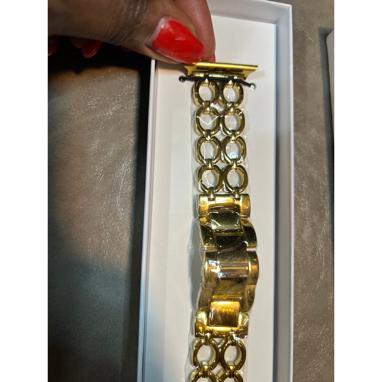 My Pretty Strap- Compatible Apple Watch Band - Stainless Steel IWatch Strap For Women - Adjustable Strap (5.3" - 7") - Series 1-10, SE & Ultra (38/40 41/42/44/45/49) - Gold Gemina.