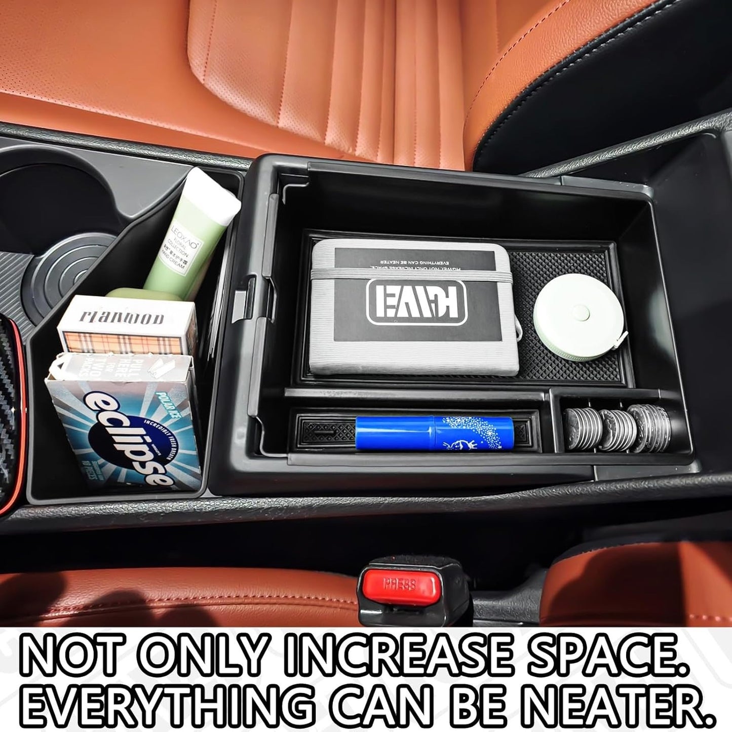 HGWEI 2 Pack Center Console Organizer Compatible With 2023-2026 Kia Sportage