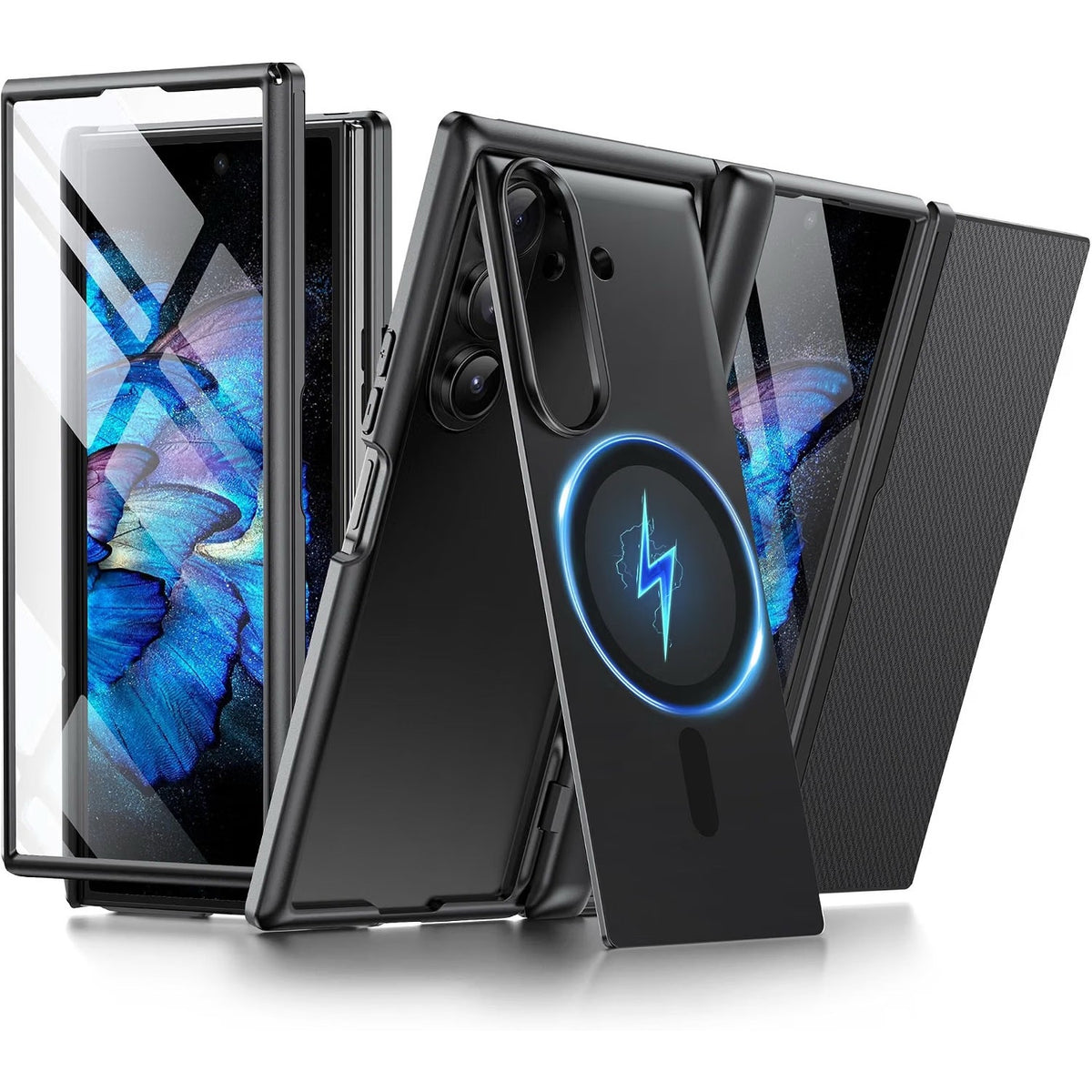 BERFY For Samsung Galaxy Z Trifold Case With Screen Protector, [Compatible, Jet