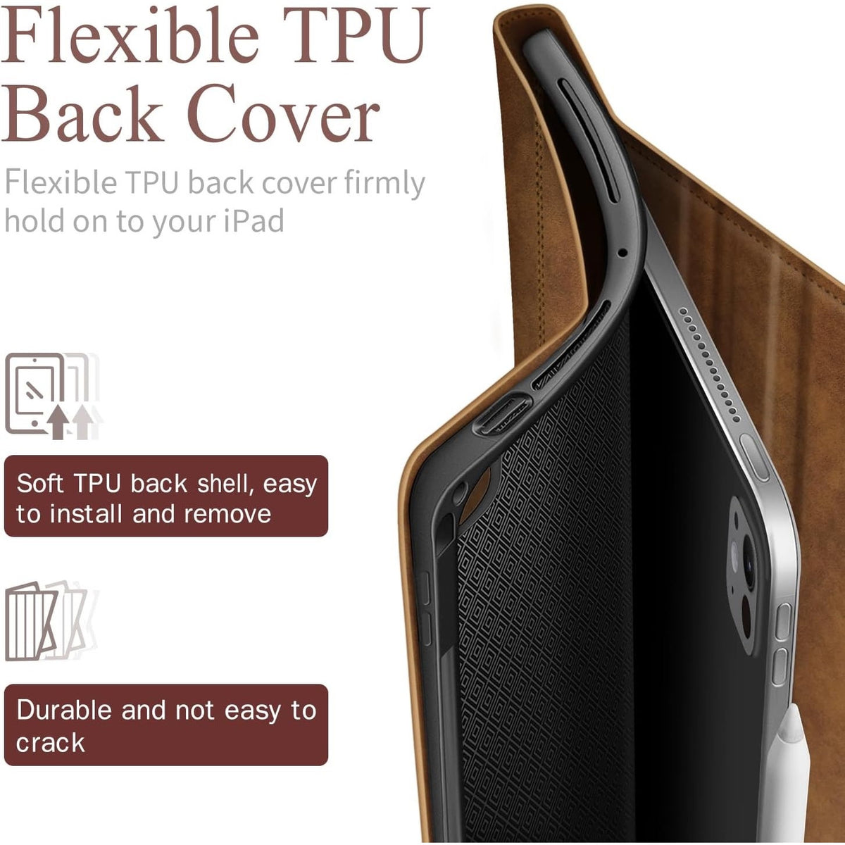 Antbox For IPad Pro 11 Inch Case M5 2025/M4 2024, Premium Vegan Leather, Support
