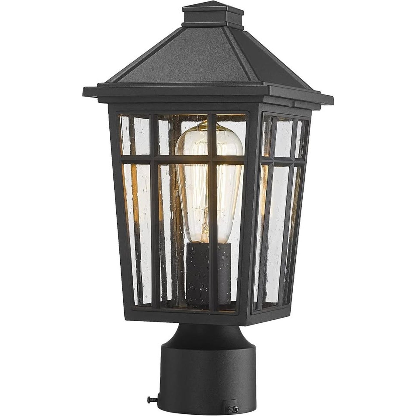 Darkaway Outdoor Post Lights Lamp Post Light Fixture, Waterproof Aluminum Housing With Glass, Fence Post Deck Lighting For Garden, Patio, Pathway (1 Pack, Black)