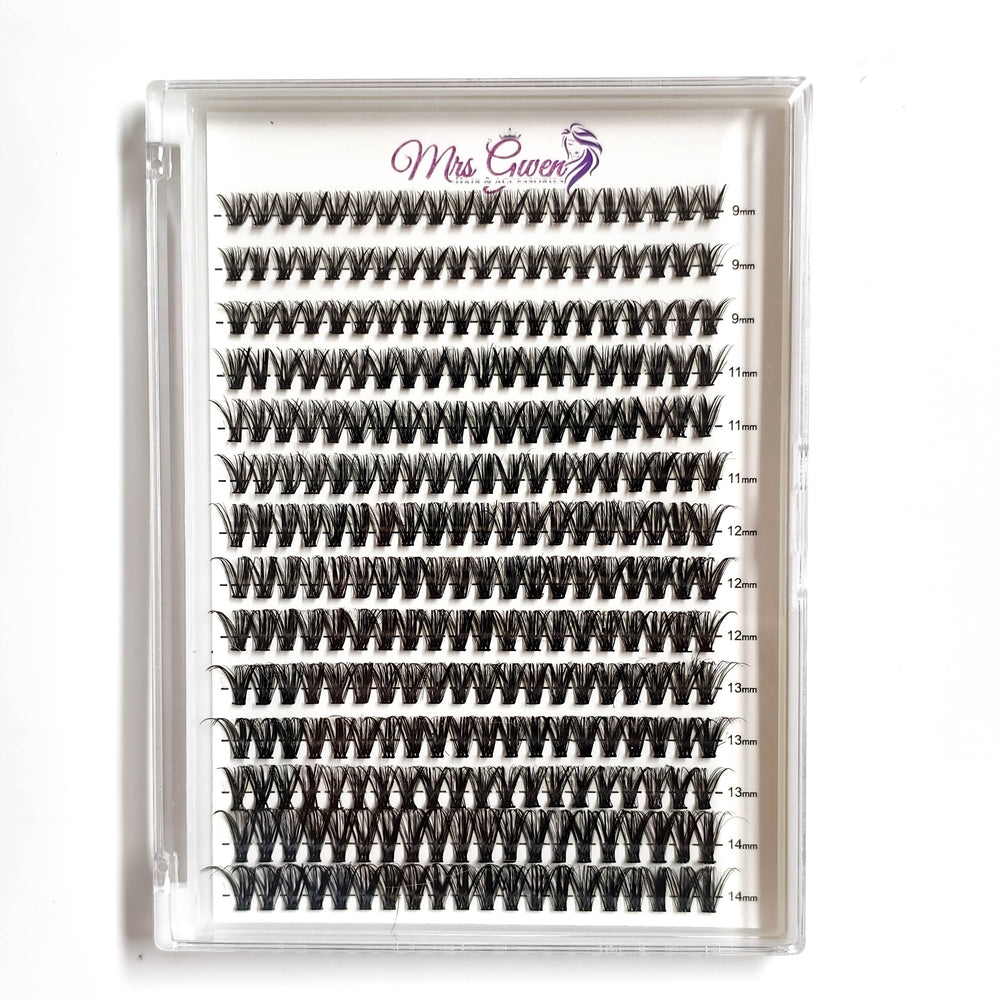 280pcs Mixed Length C Curl 40D Reusable Cluster Lashes DIY Faux Mink Eyelash Extensions for Easy Application, Natural & Fluffy Look, Perfect for Beginners 9-18mm Variety Packs