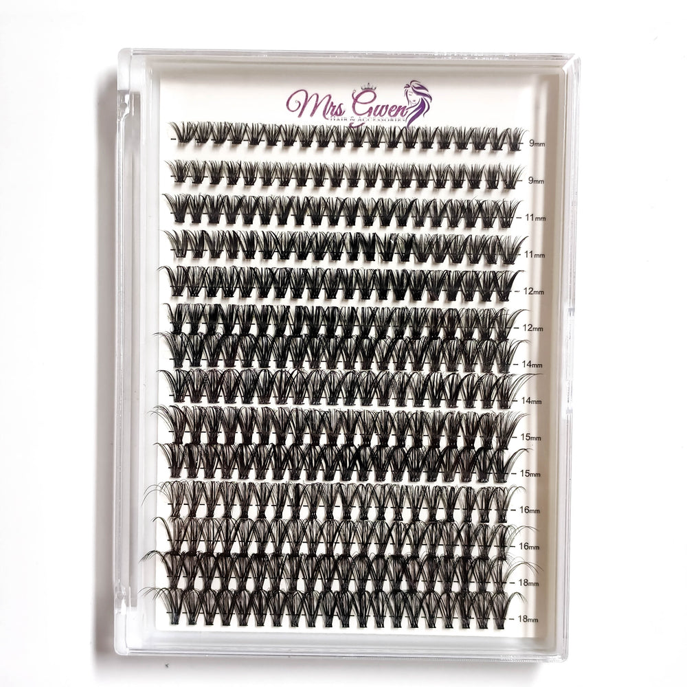 280pcs Mixed Length C Curl 40D Reusable Cluster Lashes DIY Faux Mink Eyelash Extensions for Easy Application, Natural & Fluffy Look, Perfect for Beginners 9-18mm Variety Packs