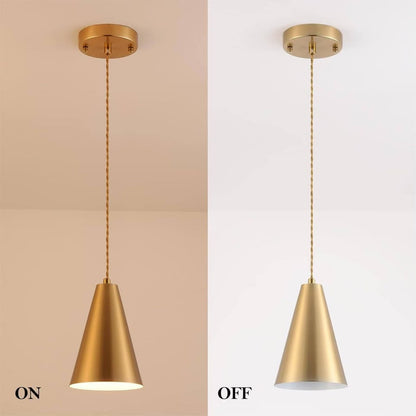Dijiahua Brass Pendant Lights Kitchen Island,Gold Dining Room Light FixturesOver