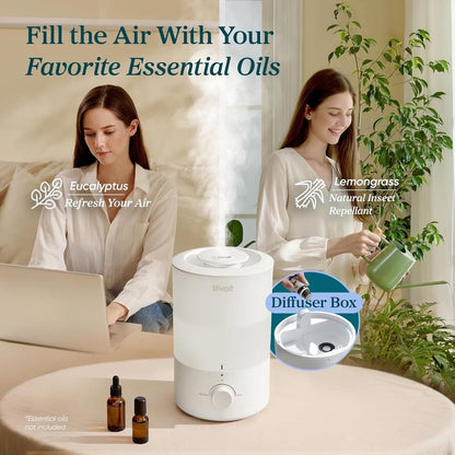 LEVOIT - Humidifiers For Bedroom - Quiet (3L Water Tank) - Cool Mist/Top Fill